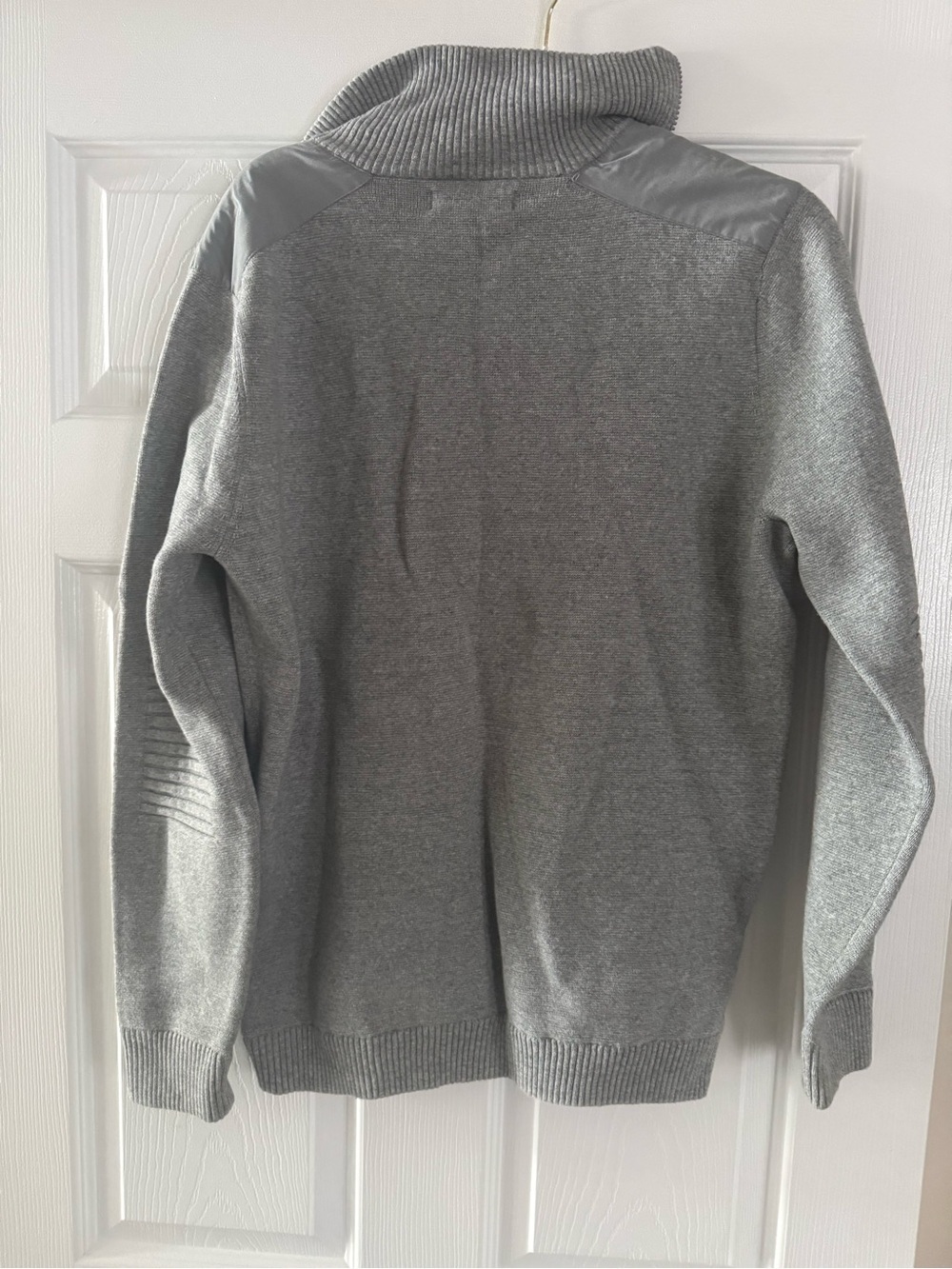 Simons Cotton Gray Mock-Neck Half-Zip Sweater Large - Picture 7 of 7